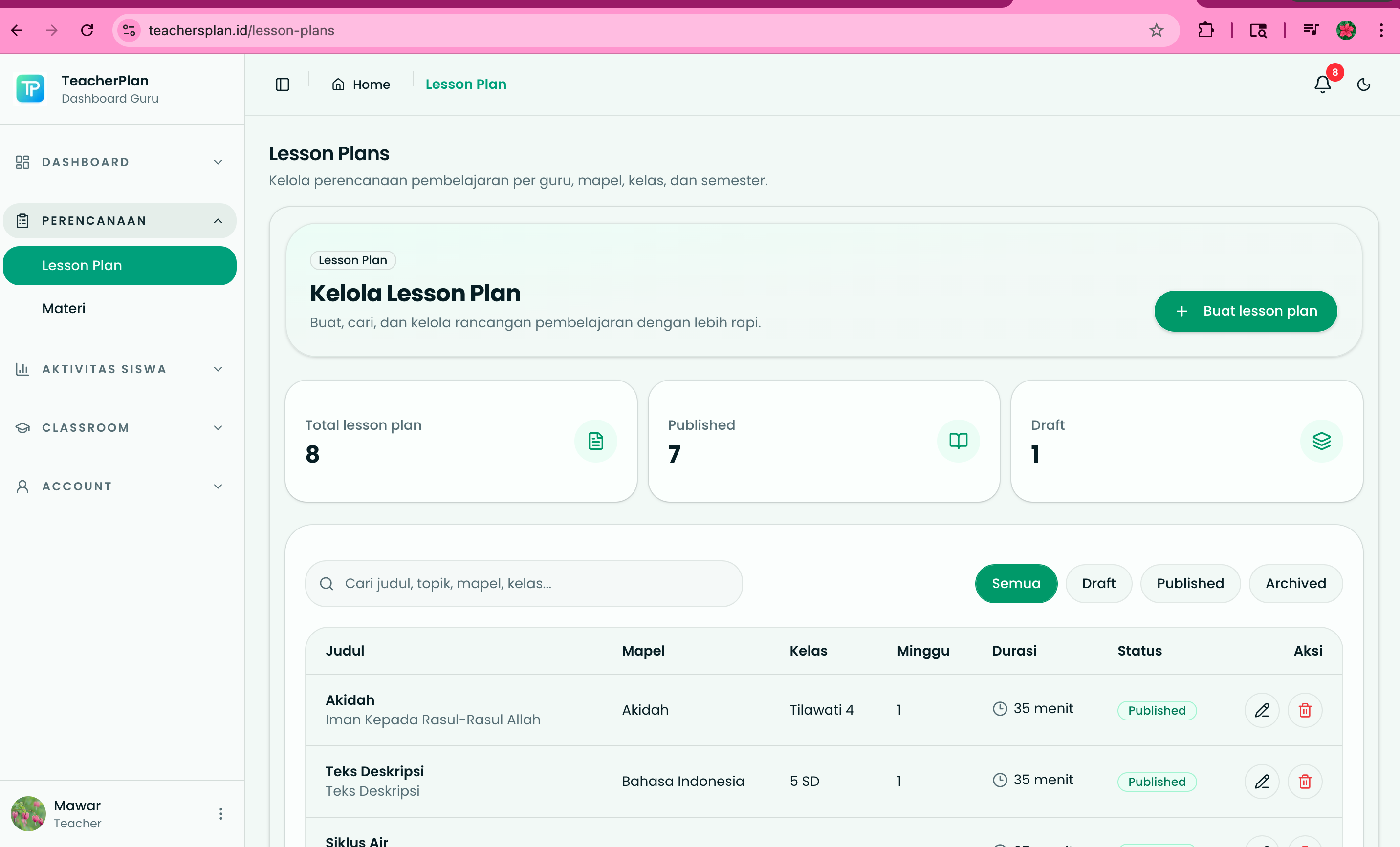 Membuat Lesson Plan